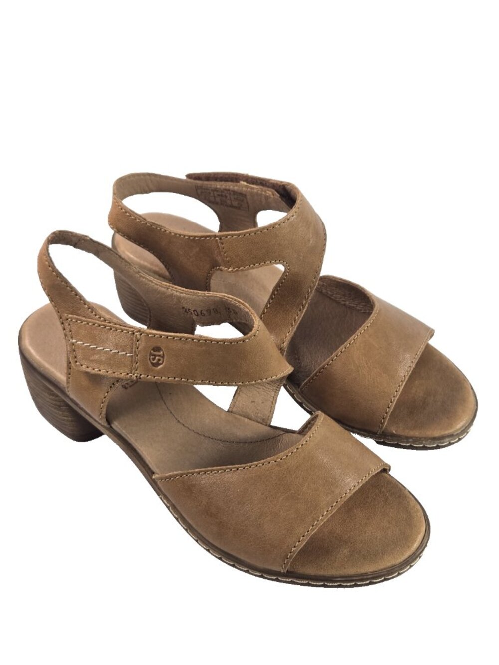 Josef Seibel Leather European Comfort Sandals Block Heel Size 38